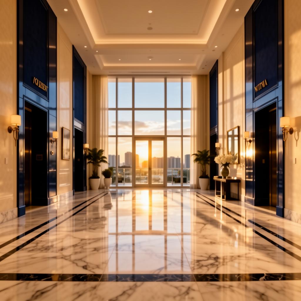 Vetted and insured KG cleaning team in a luxury Miami foyer